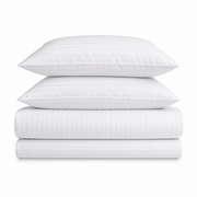 Lenjerie De Pat Damasc Premium, 4 Piese (Alb)