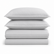 Lenjerie De Pat Damasc Premium, 4 Piese (Gri-Deschis)