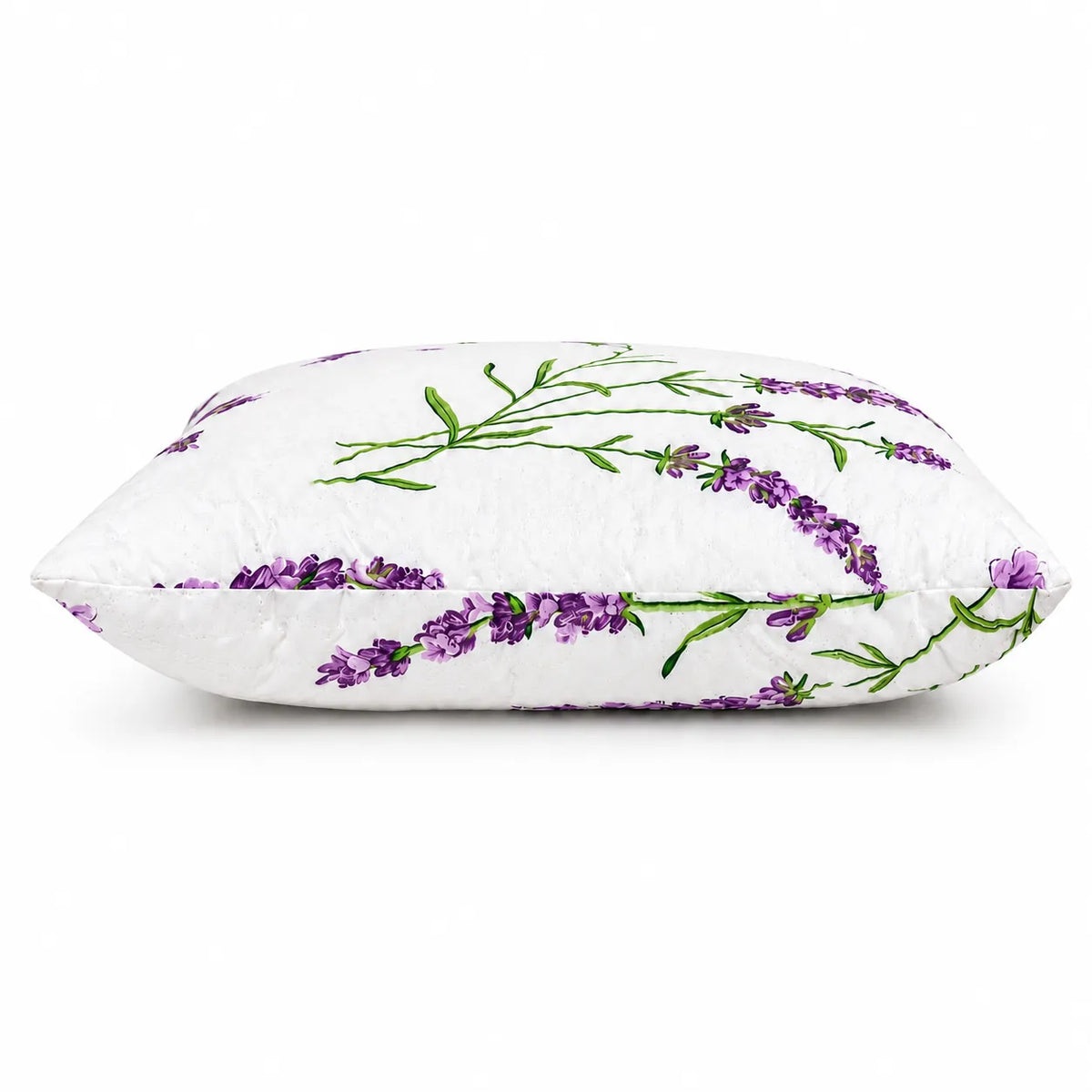 Doua perne Lavanda 50x70 cu imprimeu floral mov, vazute frontal