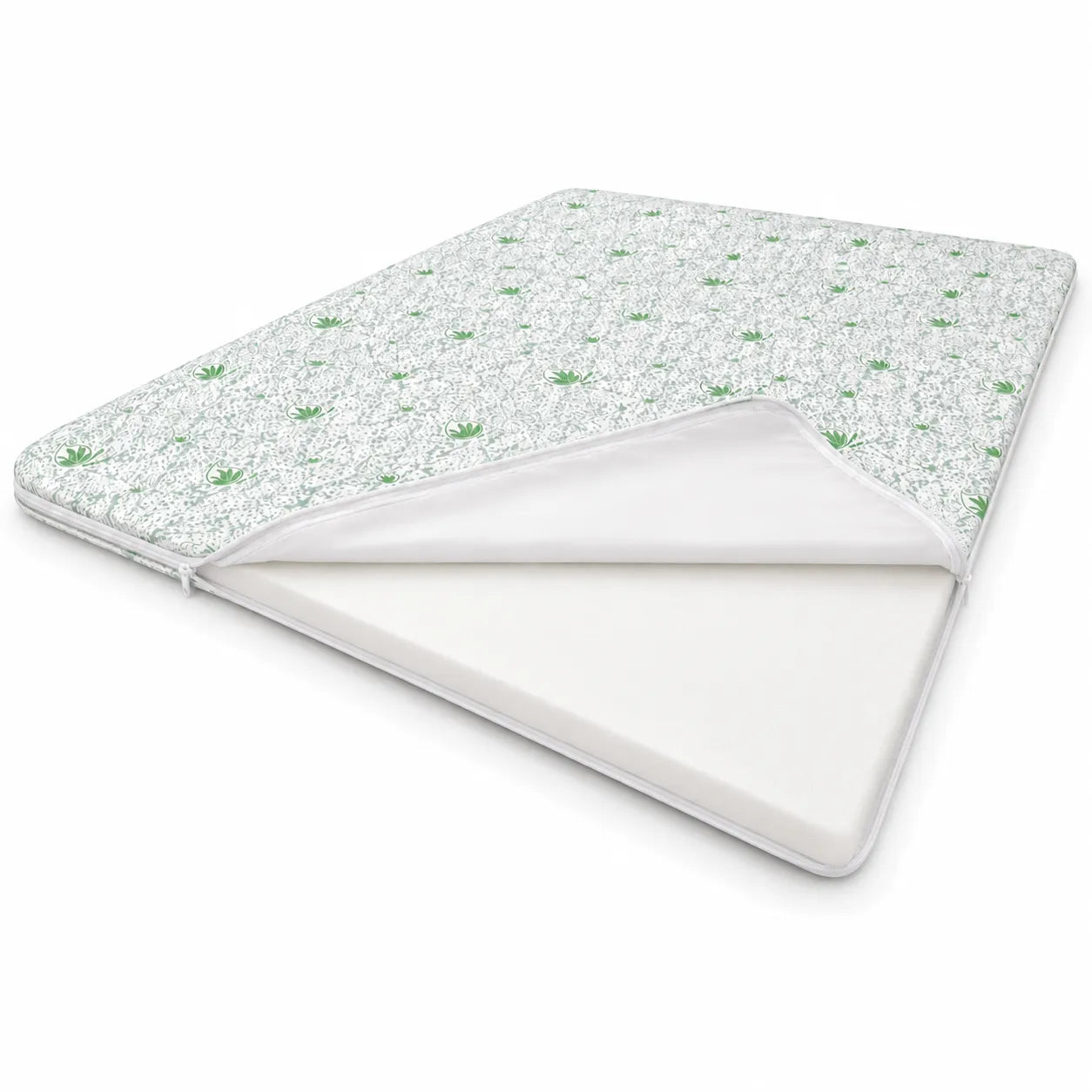 Husa detasabila cu fermoar si interior din burete topper Aloe Vera