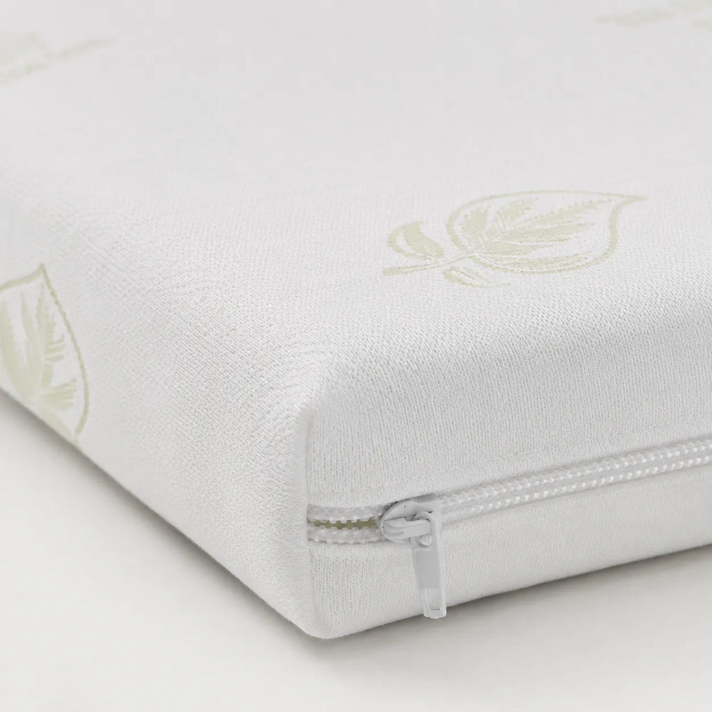 Detaliu husa tricot Aloe Vera si fermoar topper saltea